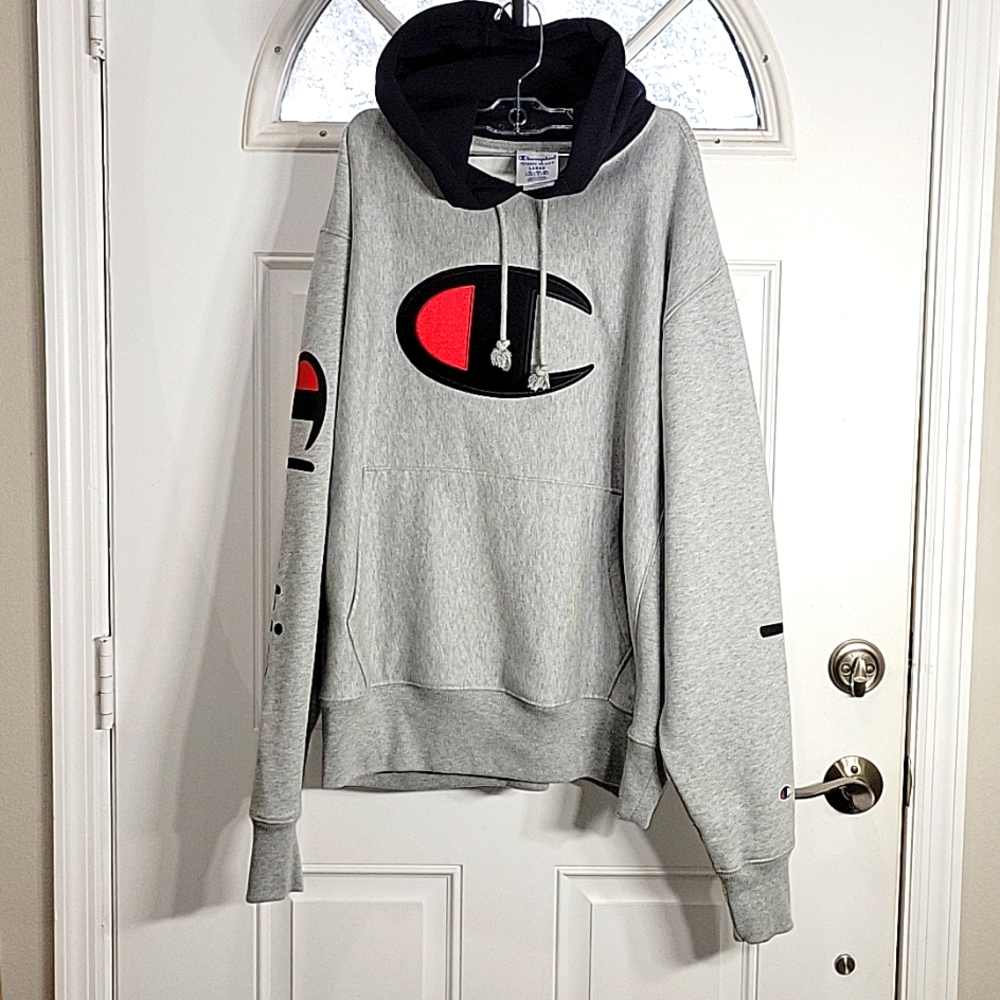 Champion Reverse Weave Grey Hooded Outwear Jacket Size Large